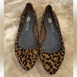 Dr. Scholl's Leopard Ballet Flat Size 7 Memory Foam Cool Fit  EUC
